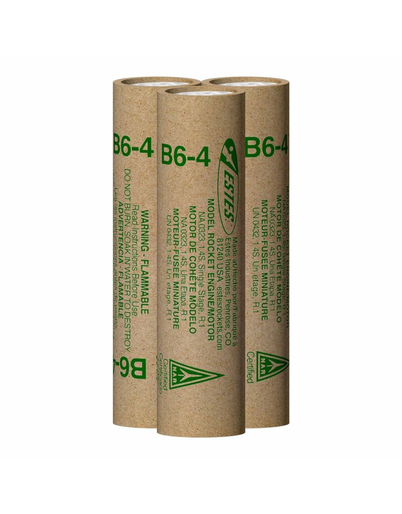 ESTES EST10021 ESTES ROCKETS ROCKETS B6-4 MODEL ROCKET ENGINES (3PK)