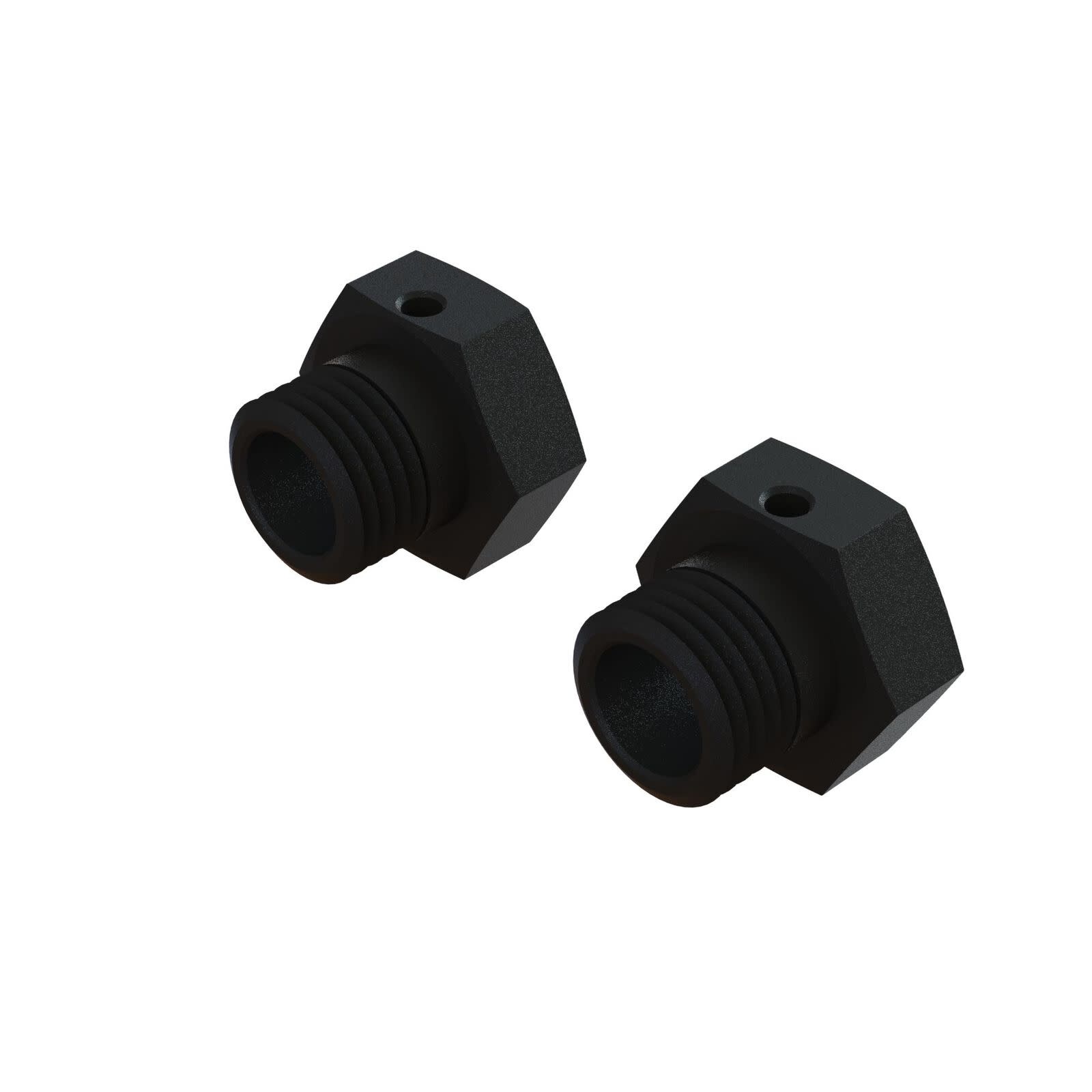 ARA311117 ALUMINUM WHEEL HEX 17MM, 16.5MM THICK: BLACK (2)