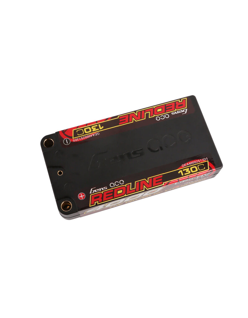 GENS ACE GEA40002S13D5 REDLINE 2S LIHV LIPO LCG BATTERY 130C (7.6V/4000MAH) W/5MM BULLETS