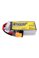 TATTU TAA10504S95X6 TATTU 1050MAH 4S 95C 14.8V R-LINE LIPO BATTERY PACK: XT60