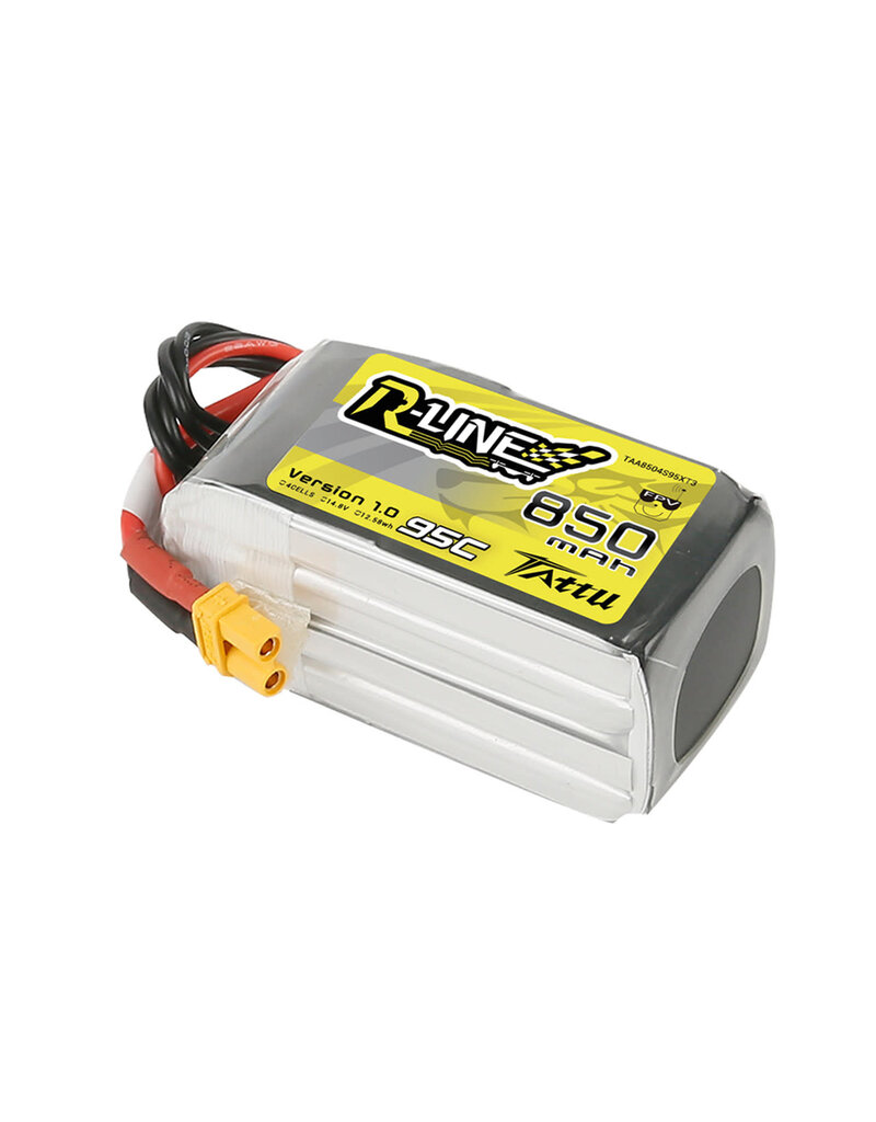 TATTU TAA8504S95XT3 TATTU 850MAH 4S 95C 14.8V R-LINE LIPO BATTERY PACK: XT30