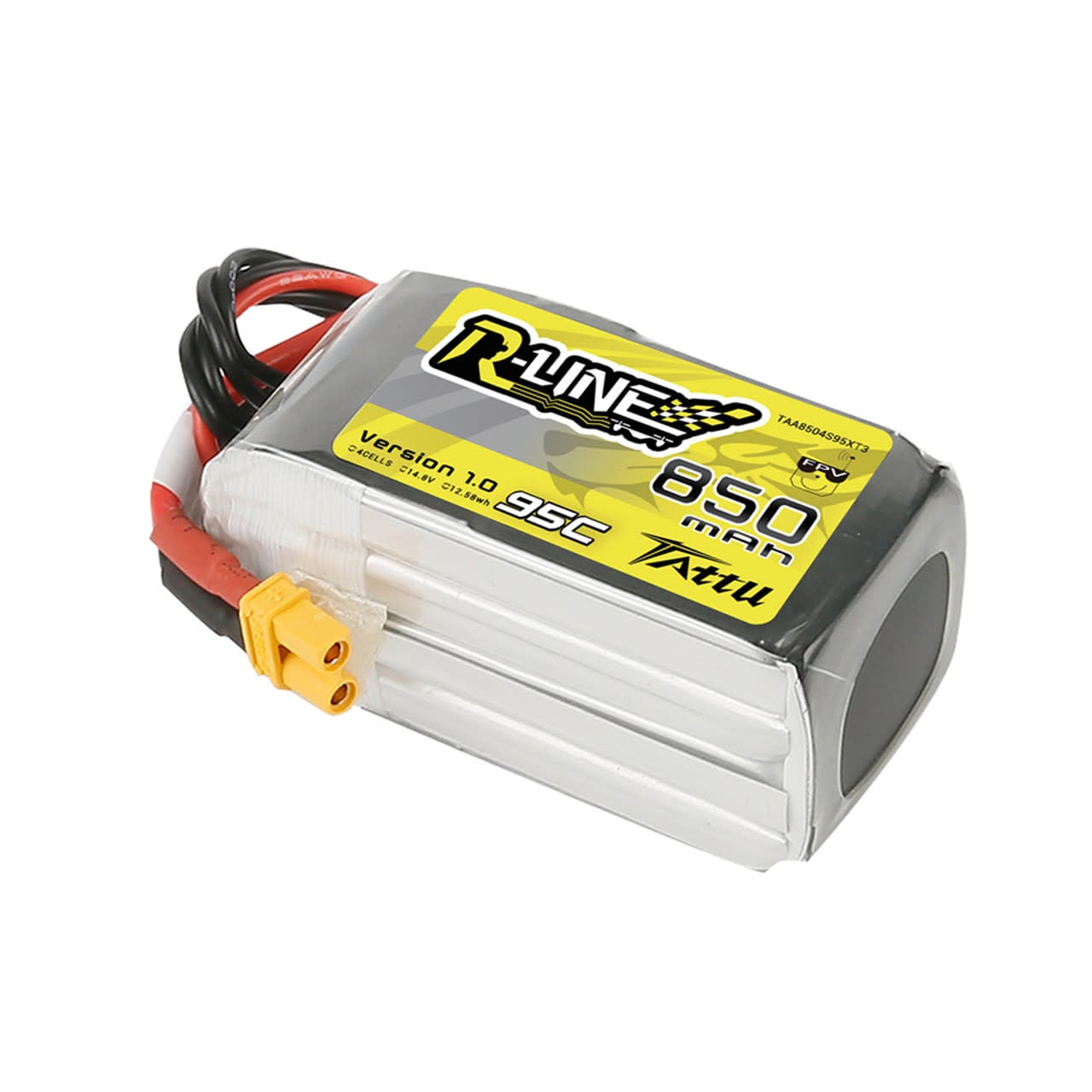 TAA8504S95XT3 TATTU 850MAH 4S 95C 14.8V R-LINE LIPO BATTERY PACK: XT30