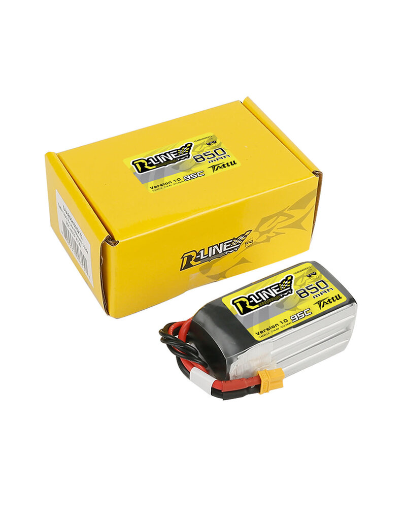 TATTU TAA8504S95XT3 TATTU 850MAH 4S 95C 14.8V R-LINE LIPO BATTERY PACK: XT30