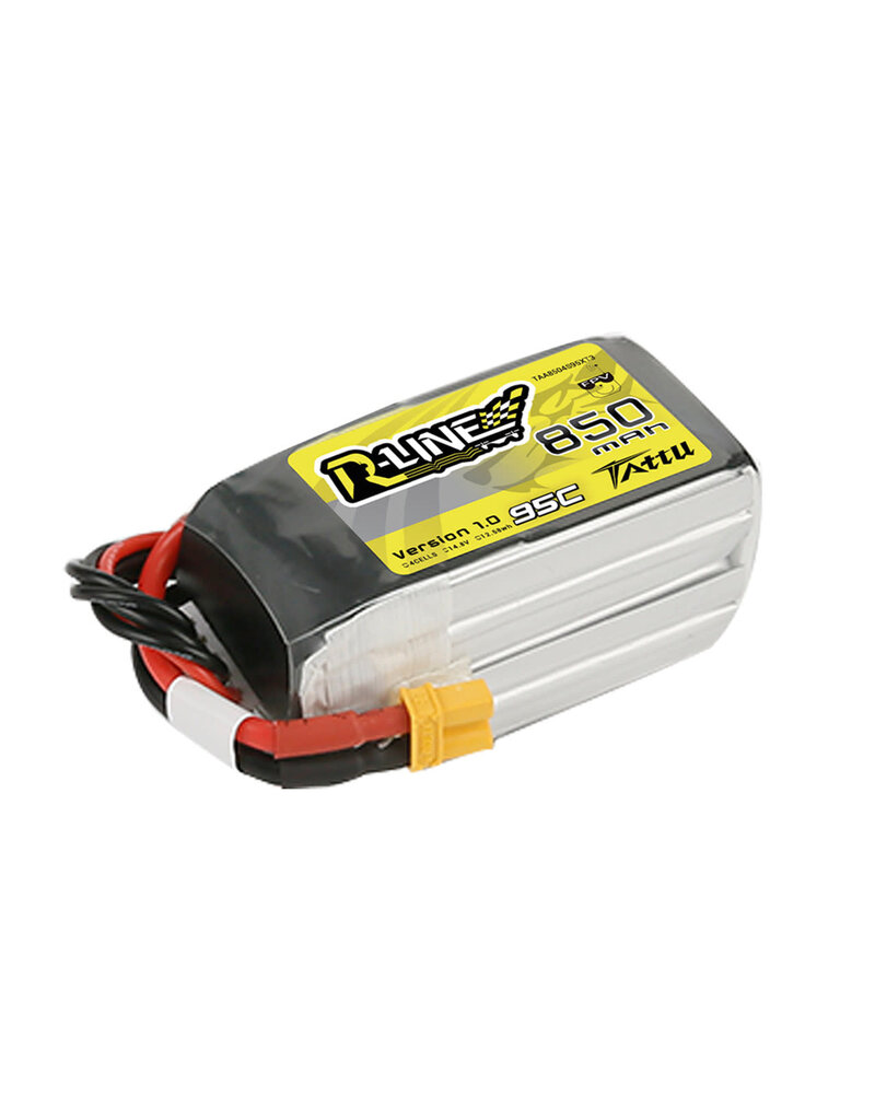 TATTU TAA8504S95XT3 TATTU 850MAH 4S 95C 14.8V R-LINE LIPO BATTERY PACK: XT30
