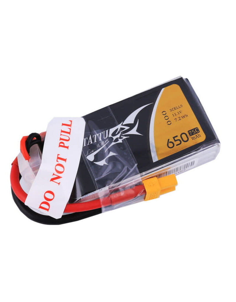 TATTU TAA6503S75XT3 TATTU 650MAH 3S 75C 11.1V LIPO BATTERY PACK:  XT30