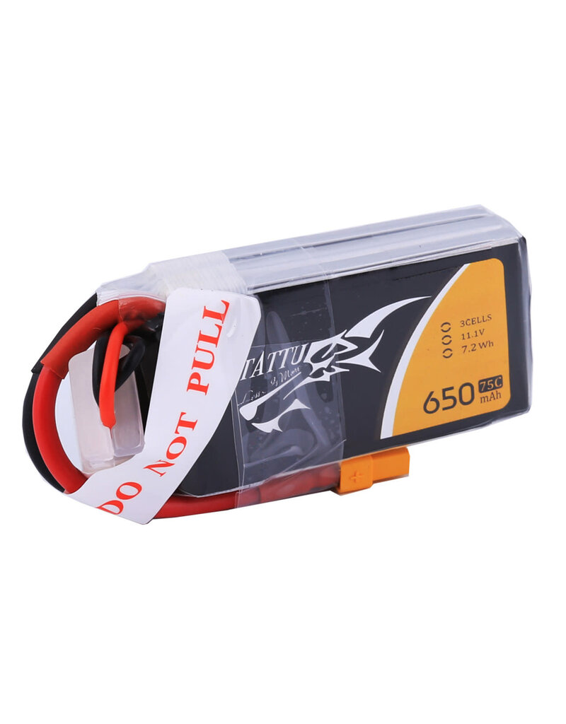 TATTU TAA6503S75XT3 TATTU 650MAH 3S 75C 11.1V LIPO BATTERY PACK:  XT30