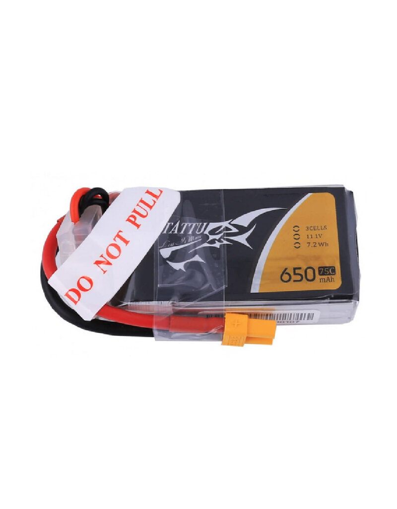 TATTU TAA6503S75XT3 TATTU 650MAH 3S 75C 11.1V LIPO BATTERY PACK:  XT30