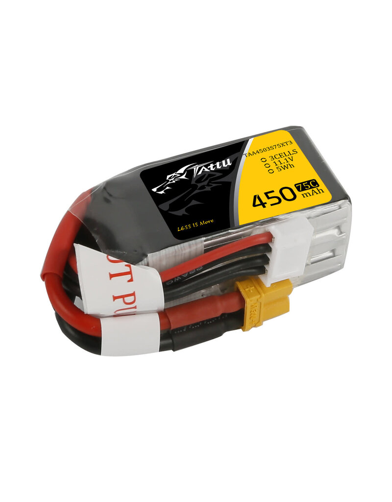 TATTU TAA4503S75XT3 TATTU 3S 450MAH 75C 11.1V LIPO BATTERY PACK: XT30