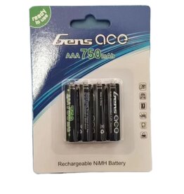 GENS ACE GEANM7501S3A 1.2V NI-MH 750MAH AAA RECHARGABLE BATTERIES (4)
