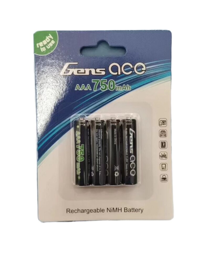 GENS ACE GEANM7501S3A 1.2V NI-MH 750MAH AAA RECHARGABLE BATTERIES (4)
