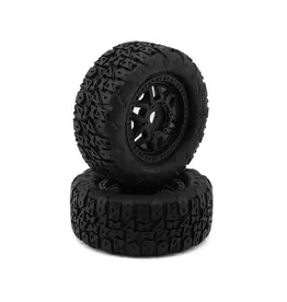 METHOD RC MTD1200V2 TERRAFORM V2 BELTED 1/7 SHORT COURSE PRE-MOUNTED TIRES W/17MM HEX & SWITCH WHEELS (BLACK) (2)