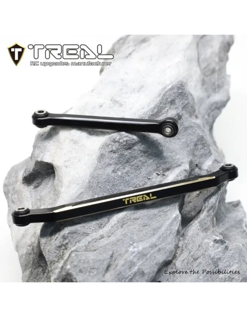 TREAL TRLX0048D6EMJ REDCAT ASCENT-18 BRASS FRONT STEERING LINK SET 13.1G: BLACK (2)