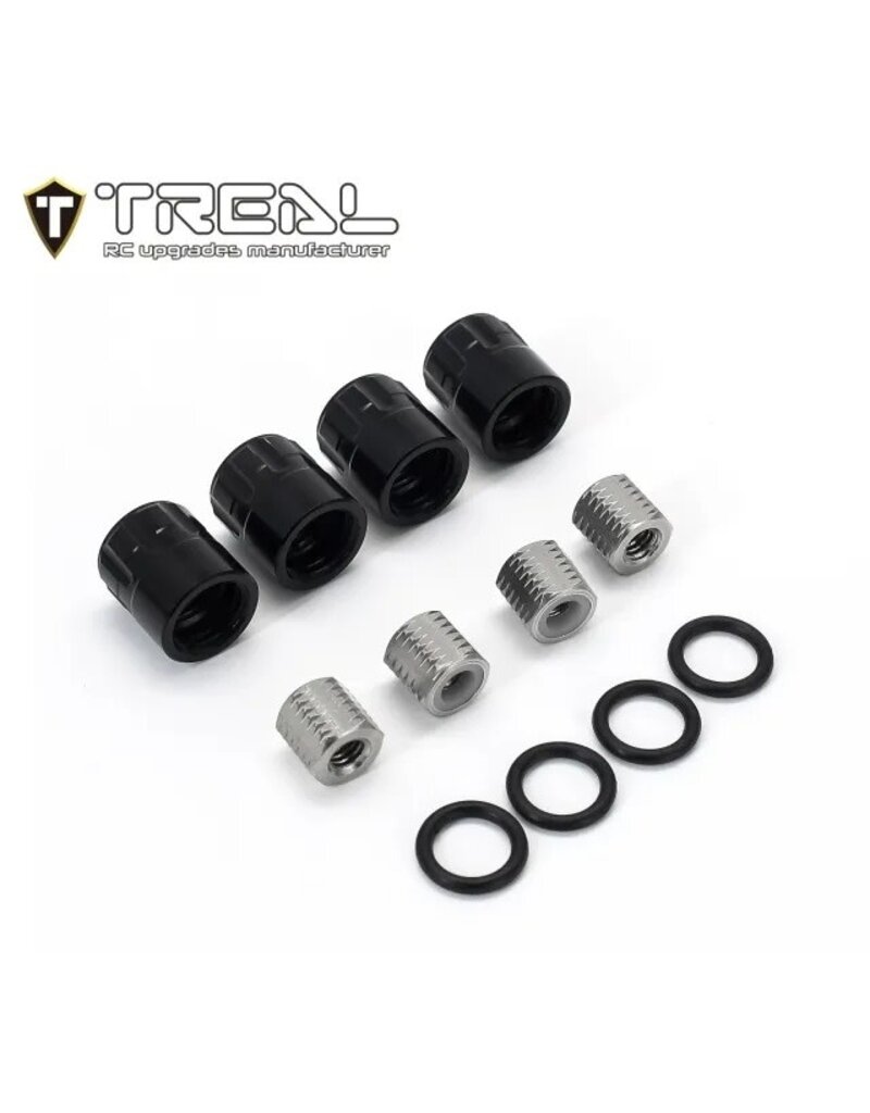 TREAL TRLX003KINOAN 1.9" SCALE 4MM WHEEL CENTER CAPS: BLACK (4)