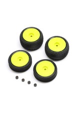 LOSI LOS-1762 MICRO-B PRE-MOUNTED TIRES: YELLOW (4)