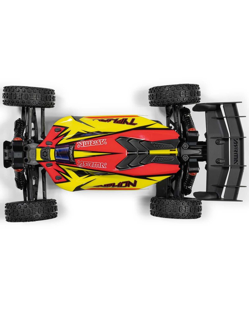 ARRMA ARA4206V4T2 1/8 TYPHON 4X4 RTR BRUSHED BUGGY, YELLOW