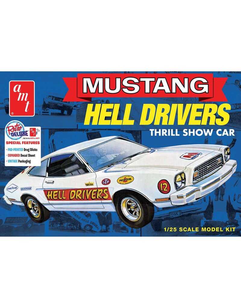 AMT AMT1475 1/25 1977 FORD MUSTANG "HELLS DRIVERS" PLASTIC MODEL KIT