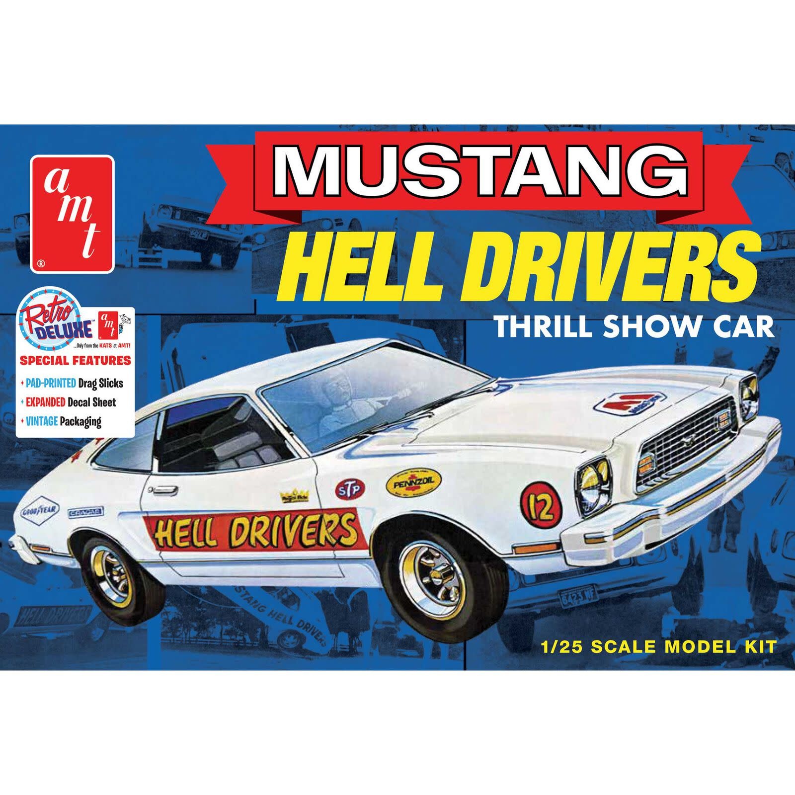 AMT1475 1/25 1977 FORD MUSTANG "HELLS DRIVERS" PLASTIC MODEL KIT