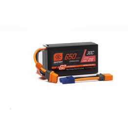 SPEKTRUM SPMX652SH2 2S LIPO 7.4V 650MAH 30C SMART G2 HARDCASE BATTERY: IC2