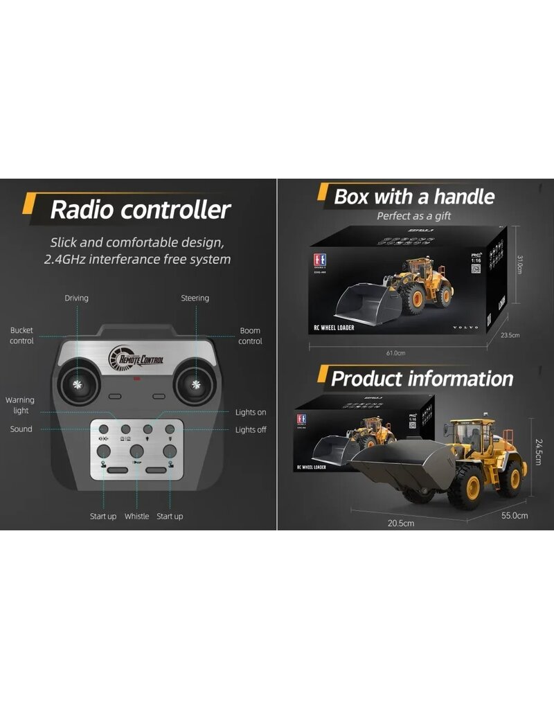 DOUBLE E DEEIMX592 1/16 VOLVO WHEEL LOADER PRO