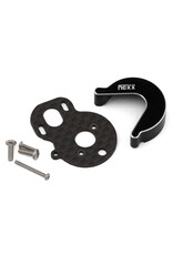 NEXX RACING NX-482-B LOSI MICRO-B CARBON MOTOR PLATE & ALUMINIUM GEARBOX COVER SET (BLACK) (BRUSHLESS CONVERSION)