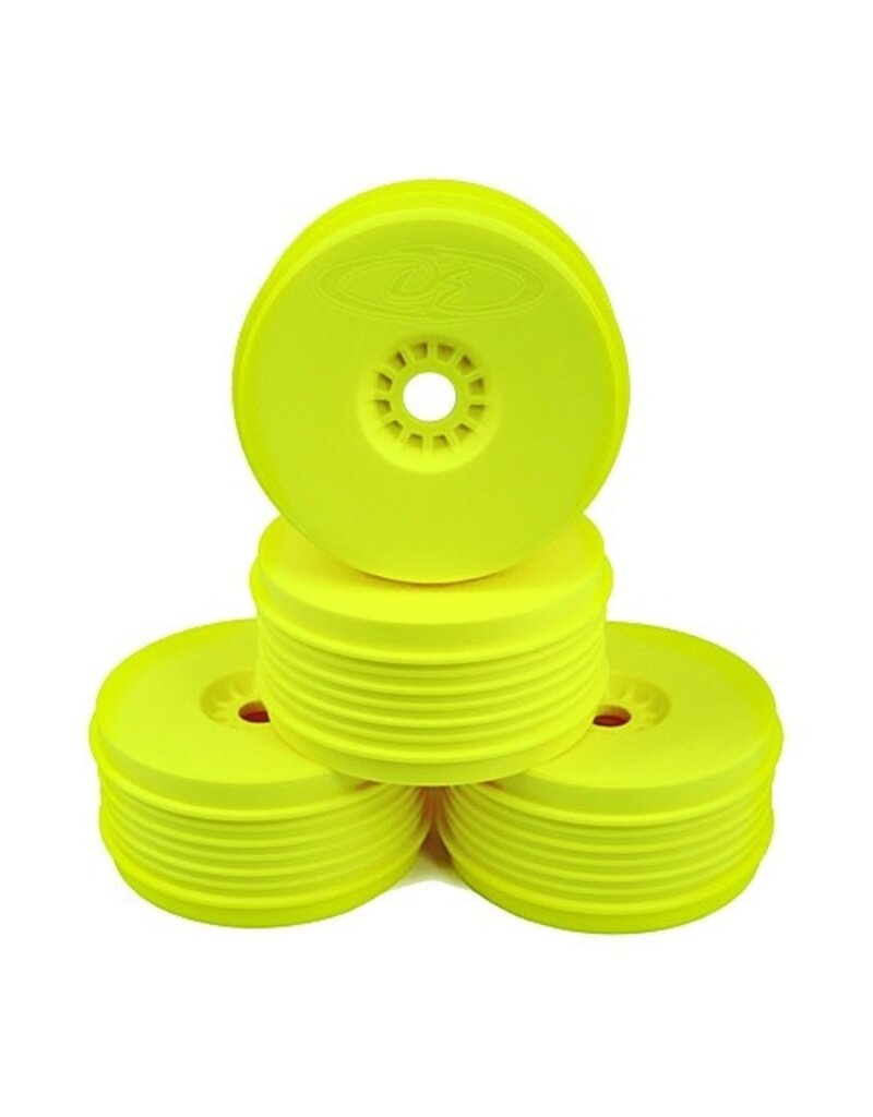 DE RACING DERPSB8Y YELLOW SPEEDLINE PLUS BUGGY WHEELS FOR 1/8 BUGGY (4PCS)