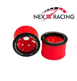 NEXX RACING NX-USA-EVO-R-0-R MINI-Z RWD "JUD" EVO REAR THREADED SIDE-WALL CARBON FIBER RIMS (0MM OFFSET) (RED) (2)