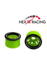 NEXX RACING NX-USA-EVO-F+2-GR MINI-Z RWD "JUD" EVO FRONT THREADED SIDE-WALL CARBON-FIBER RIMS (2MM OFFSET) (GREEN) (2)