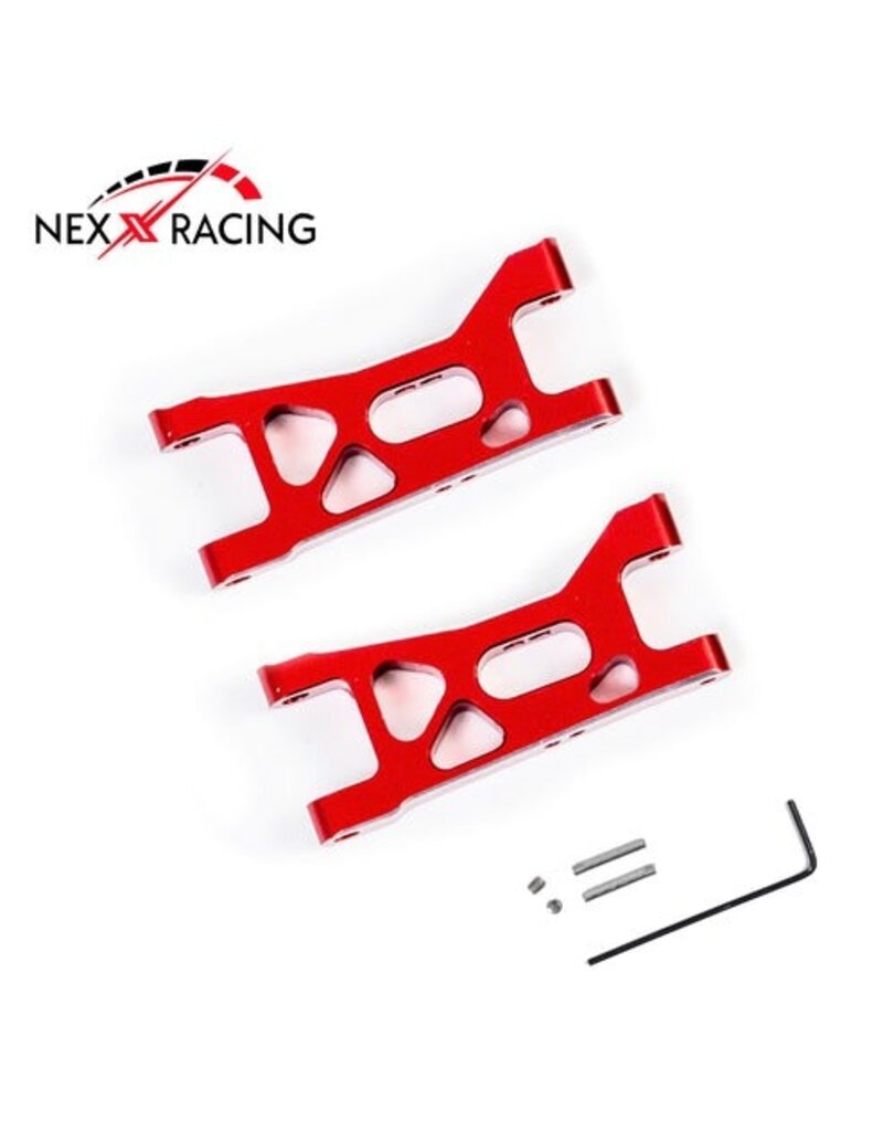NEXX RACING NX-460-R LOSI™ MICRO-B ALUMINUM FRONT SUSPENSION ARMS (RED) (2)
