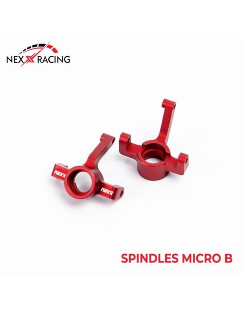 NEXX RACING NX-459-R LOSI™ MICRO-B ALUMINUM SPINDLES (RED) (2)