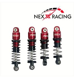 NEXX RACING NX-456-R LOSI™ MICRO-B PRE-ASSEMBLED ALUMINUM OIL-FILLED SHOCKS (RED) (4) (FRONT & REAR)