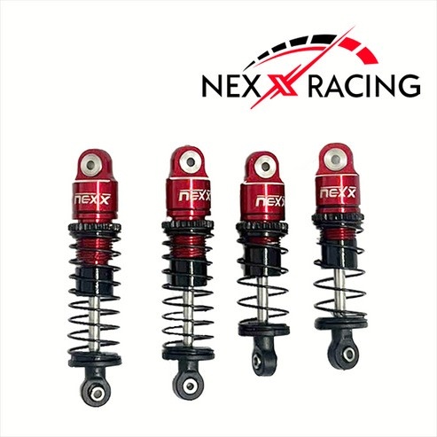 NX-456-R LOSI™ MICRO-B PRE-ASSEMBLED ALUMINUM OIL-FILLED SHOCKS (RED) (4) (FRONT & REAR)