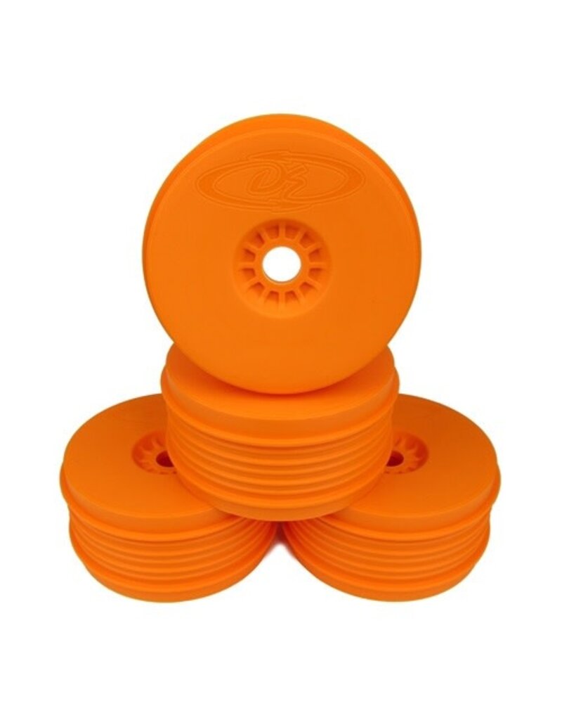 DE RACING DER-PSB-8O 1/8 SPEEDLINE PLUS BUGGY WHEELS: ORANGE