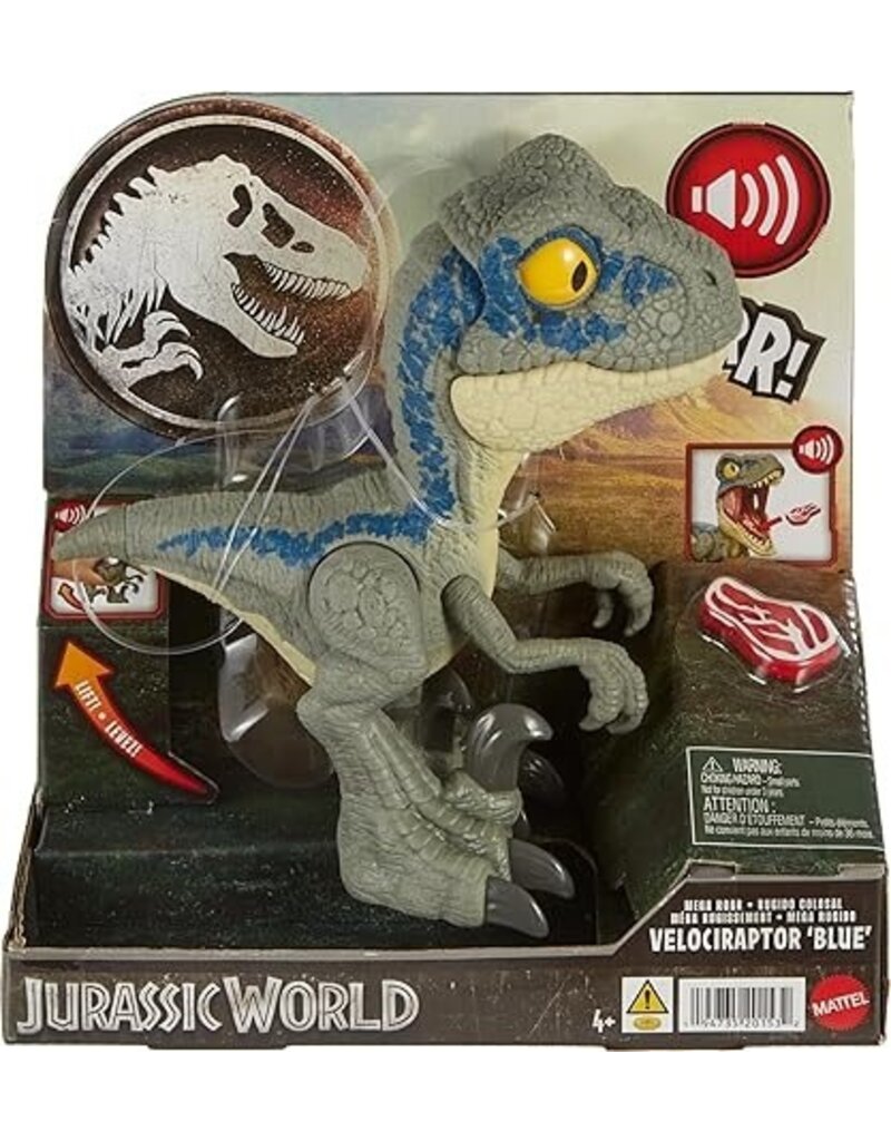 JURASSIC WORLD MTL HVB43/HVB44 JURASSIC WORLD MEGA ROAR VELOCIRAPTOR BLUE