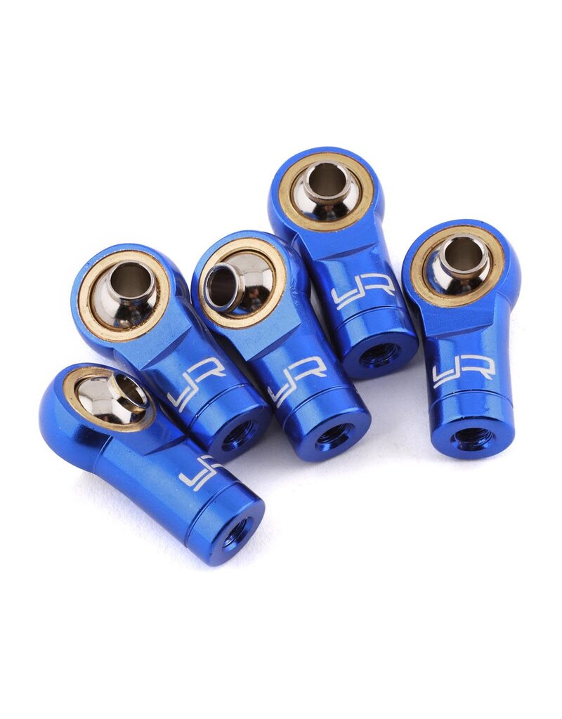 YEAH RACING YEA-YA-0572DB 3MM ALUMINUM THREADED ROD ENDS BLUE (REVERSED THREAD)