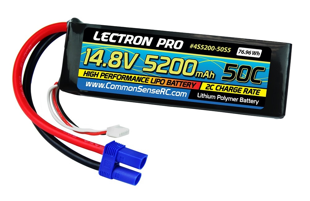 LECTRON PRO 4S LIPO 14.8V 5200MAH 50C BATTERY: EC5