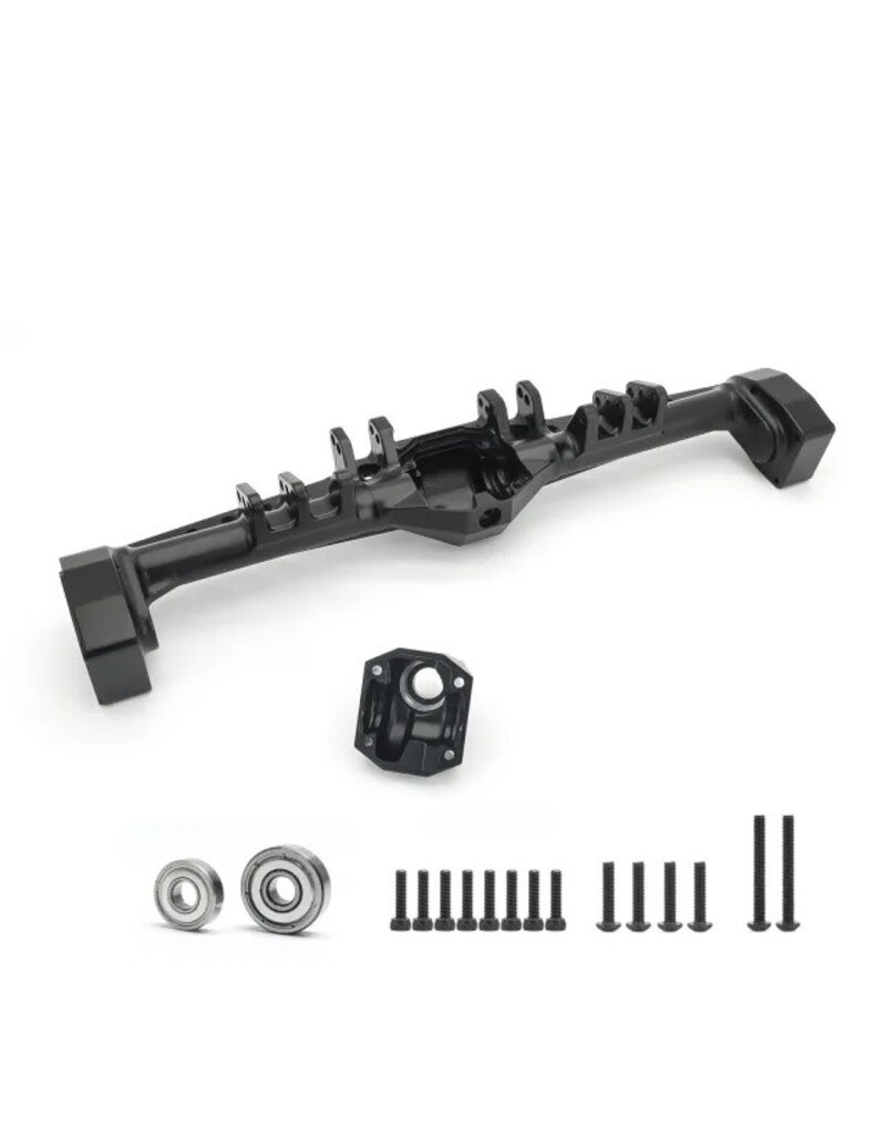 TREAL TRLX002KS8FML AXIAL CAPRA CNC ALUMINUM ONE PIECE REAR AXLE HOUSING: BLACK