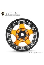 TREAL TRLX0042U4XIF TYPE B 1.0" 5-SPOKE BEADLOCK WHEELS (BLACK/ORANGE) (22.4G) (4)