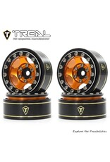 TREAL TRLX0042U4XIF TYPE B 1.0" 5-SPOKE BEADLOCK WHEELS (BLACK/ORANGE) (22.4G) (4)