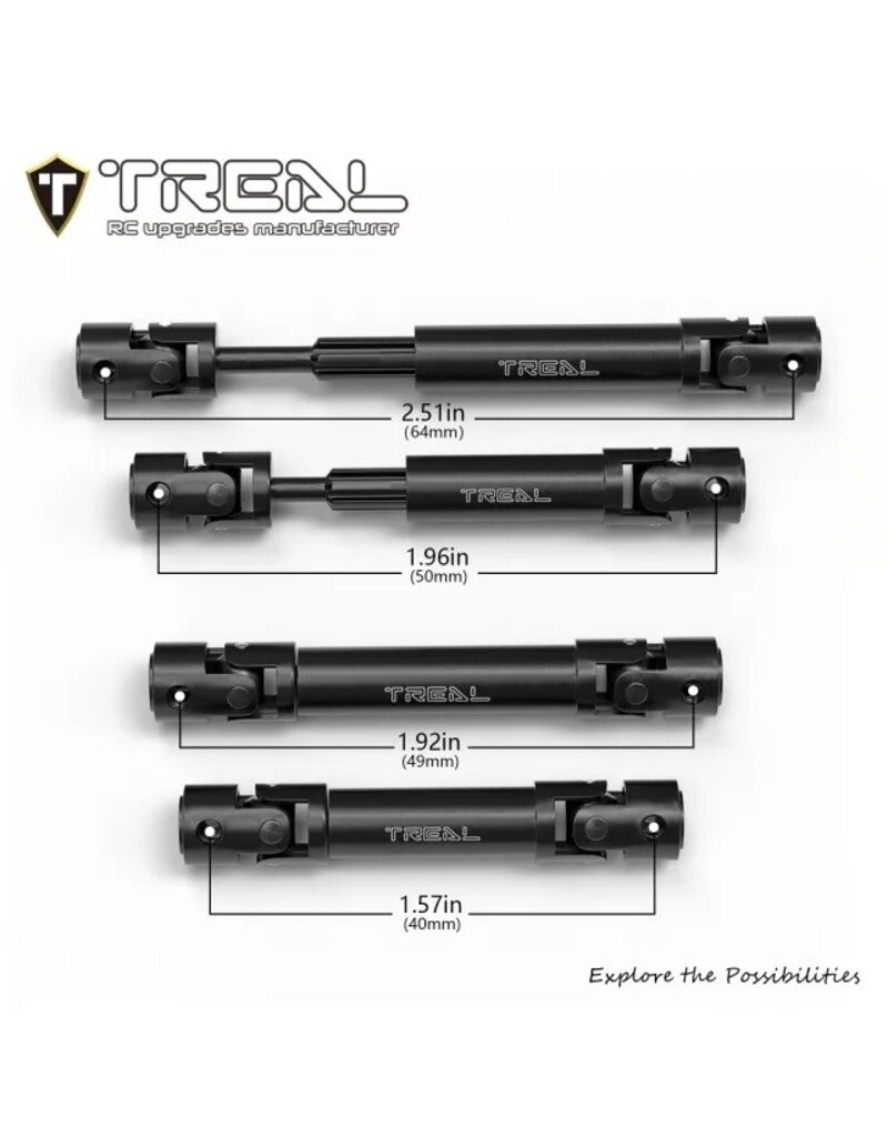 TREAL TRLX004FBALQJ REDCAT ASCENT18 HEAVY DUTY HARDENED STEEL CENTER DRIVESHAFTS SET