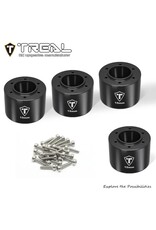 TREAL TRLX004ASHZUR 7075 ALUMINUM EXTENDED WHEEL HEX HUBS +15MM FOR LOSI MINI LMT: BLACK (4)