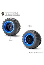 TREAL TRLX004ASHZUR 7075 ALUMINUM EXTENDED WHEEL HEX HUBS +15MM FOR LOSI MINI LMT: BLACK (4)