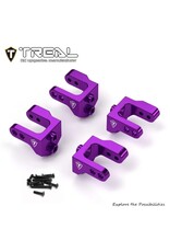 TREAL TRLX004318L7H ALUMINUM LOWER SHOCK & LINKS MOUNTS FOR LOSI MINI LMT: PURPLE (4)