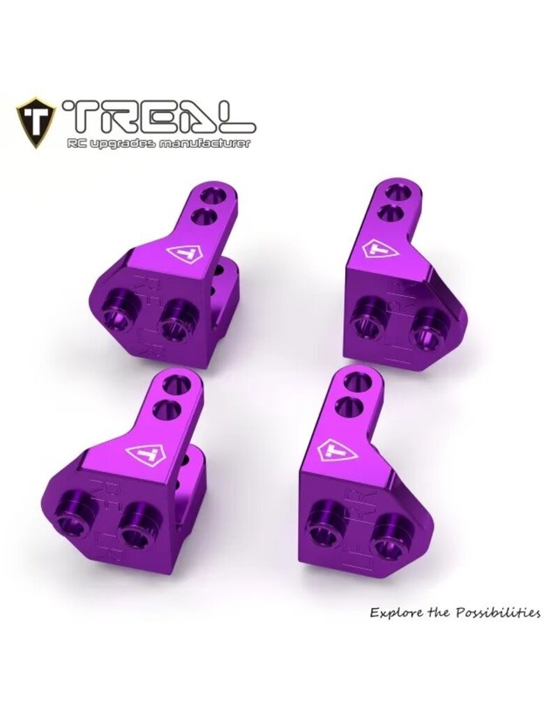 TREAL TRLX004318L7H ALUMINUM LOWER SHOCK & LINKS MOUNTS FOR LOSI MINI LMT: PURPLE (4)