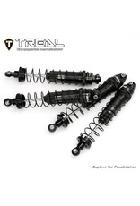 TREAL TRLX0047SS11H ALUMINUM THREADED FRONT/REAR SHOCK SET FOR LOSI MINI LMT: BLACK (4)