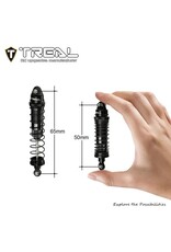 TREAL TRLX0047SS11H ALUMINUM THREADED FRONT/REAR SHOCK SET FOR LOSI MINI LMT: BLACK (4)