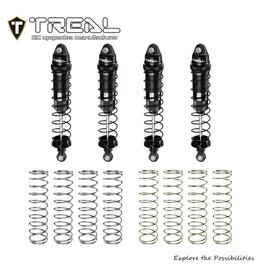 TREAL TRLX0047SS11H ALUMINUM THREADED FRONT/REAR SHOCK SET FOR LOSI MINI LMT: BLACK (4)