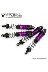 TREAL TRLX0047SS10N ALUMINUM THREADED FRONT/REAR SHOCK SET FOR LOSI MINI LMT: PURPLE (4)