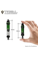 TREAL TRLX0047SS10X ALUMINUM THREADED FRONT/REAR SHOCK SET FOR LOSI MINI LMT: GREEN (4)