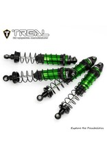 TREAL TRLX0047SS10X ALUMINUM THREADED FRONT/REAR SHOCK SET FOR LOSI MINI LMT: GREEN (4)