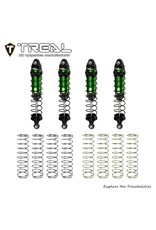 TREAL TRLX0047SS10X ALUMINUM THREADED FRONT/REAR SHOCK SET FOR LOSI MINI LMT: GREEN (4)